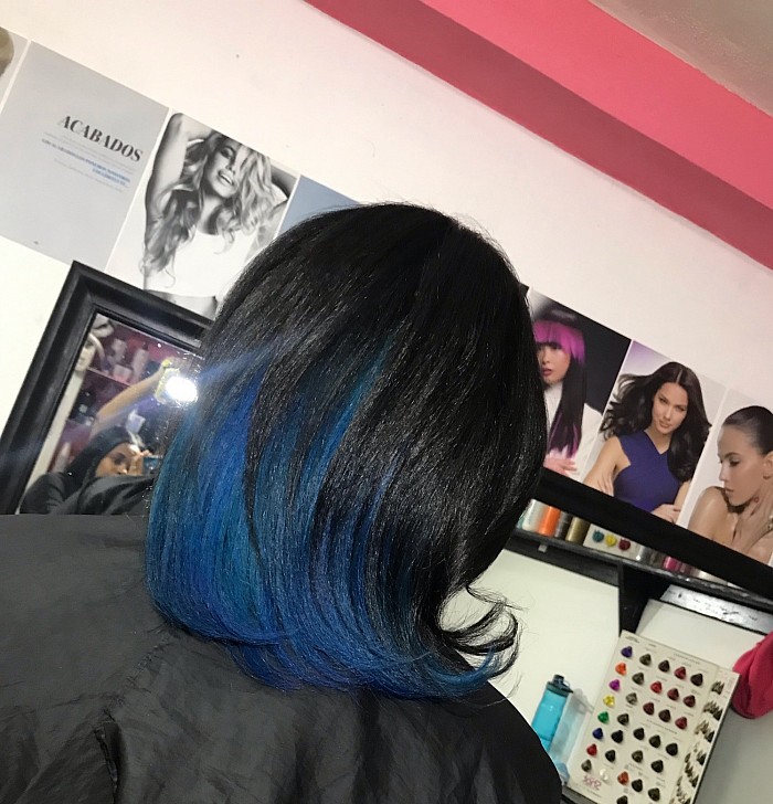 Contorno atrás azul HD y co wash alisado progresivo