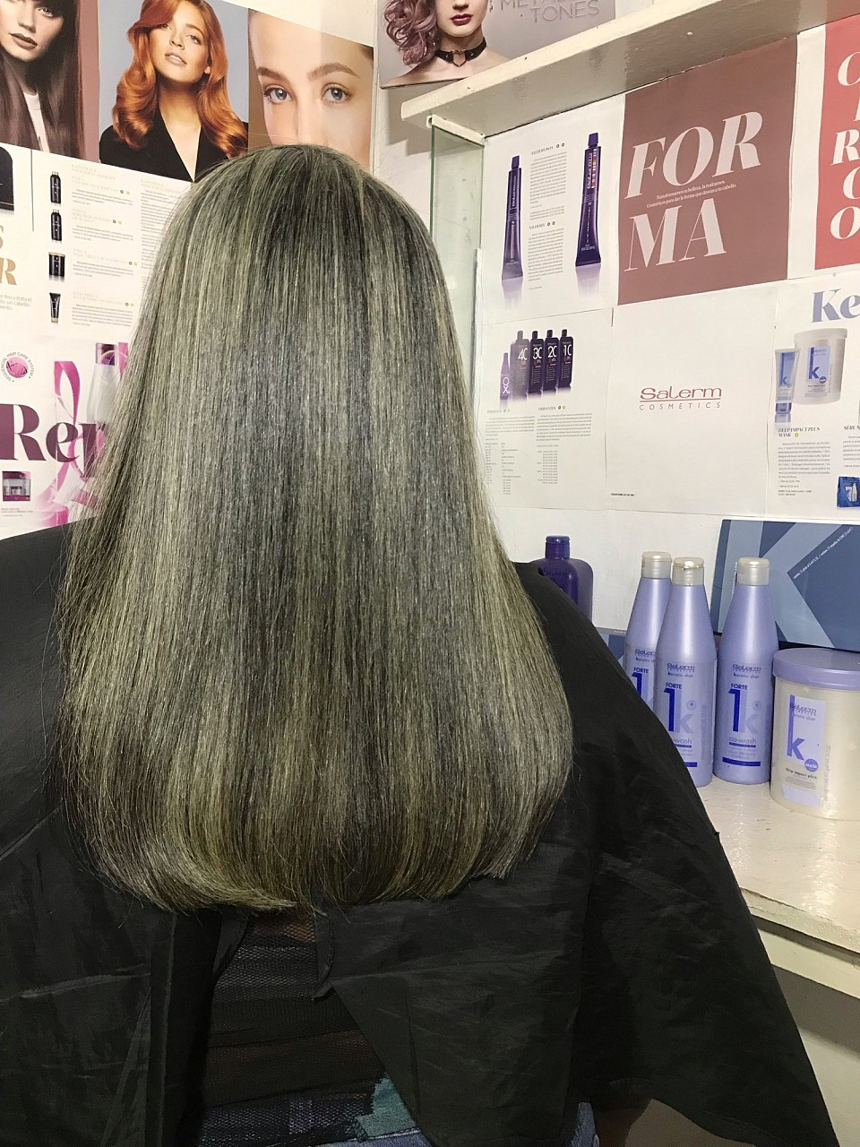 🤗💇‍♀️cabello canoso afro tratado con keratin shot